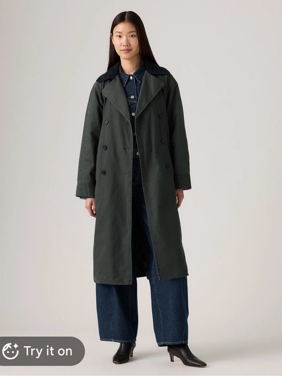 Levi's Jackets & Blazers - Levi's Charcoal Gray Double-Breasted Barn Trench Coat size Small